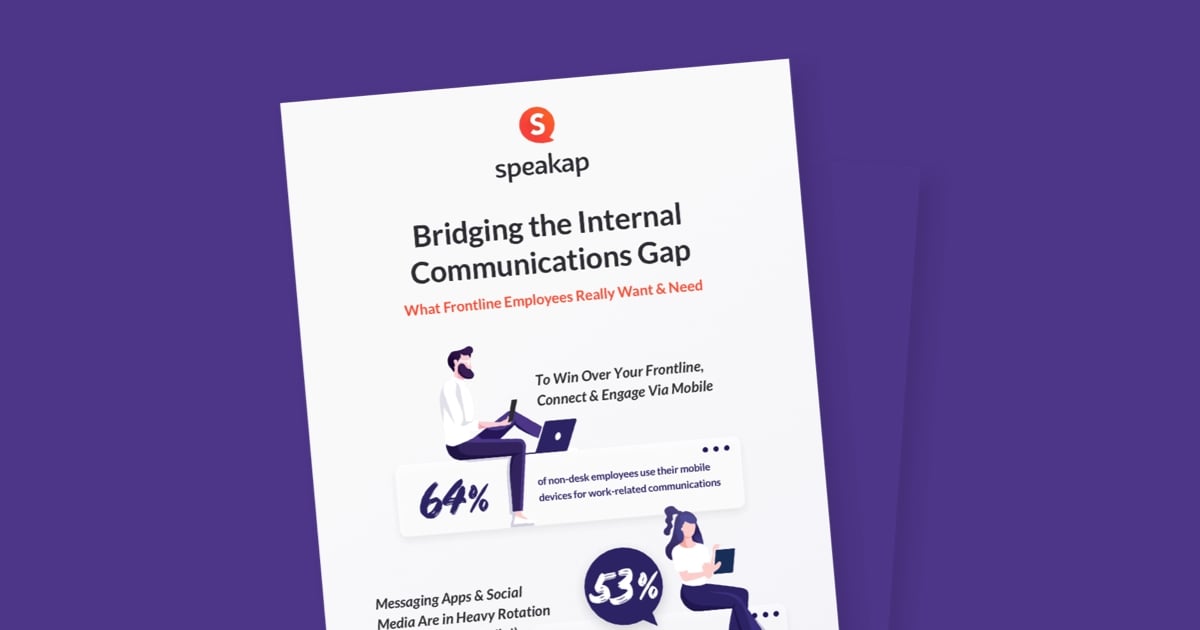 A poster of a free internal communication strategy guide from Speakap for employees